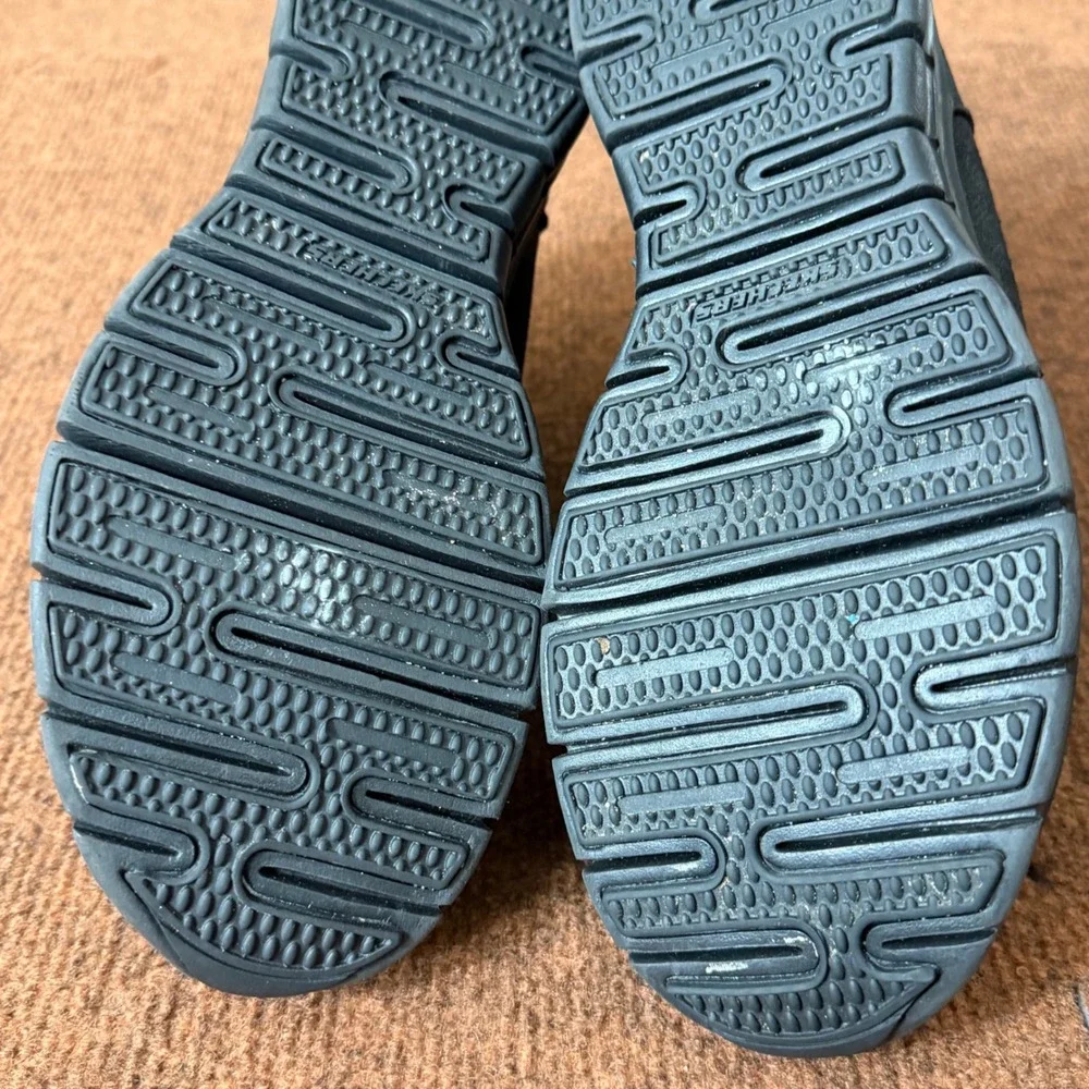 Skechers Synergy Cold Daze Black Herringbone Ankle Boots 44992 Womens 8‎ nice B+